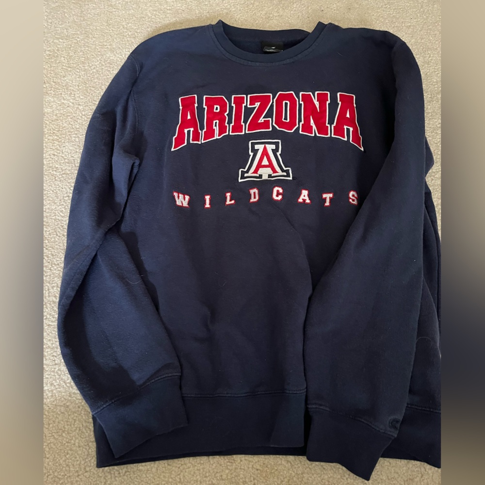 UNIVERSITY OF ARIZONA WILDCATS Colosseum Men's Navy CREWNECK SIZE M